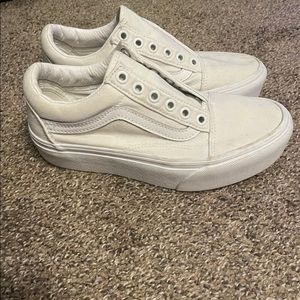 Womens platform white low Vans.